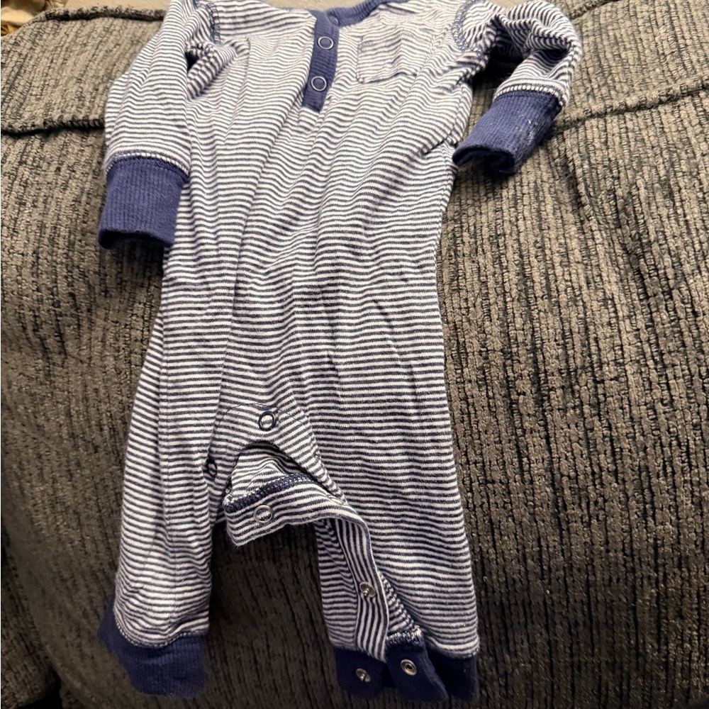 Carter's Navy and White Striped Footie